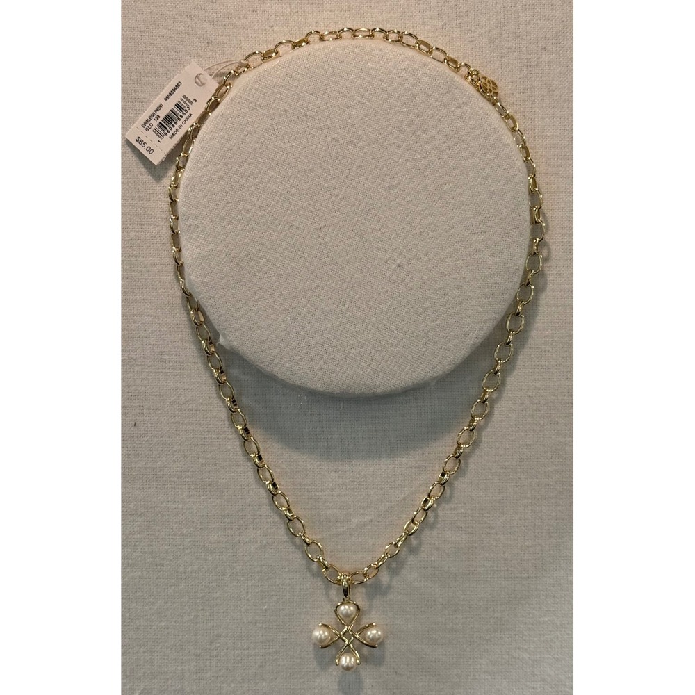 Kendra Scott Everleigh Gold Freshwater Pearl Pendant Necklace White Pearl *NEW*